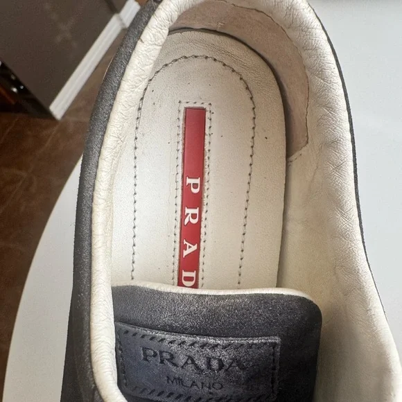 PRADA Authentic Women’s Navy Blue Suede Sneakers Size 6.5 (36.5 EU) - Picture 5 of 17